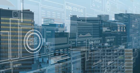 Circular city dashboard visualization